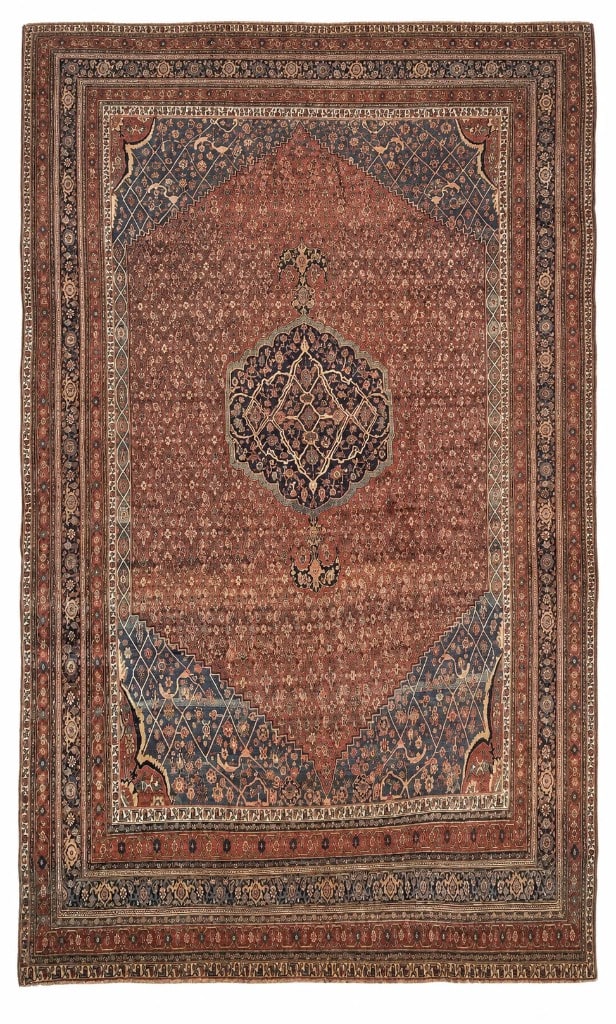 Antique Bijar rug, 13' x 21'7". Persian. Stock T-3522.